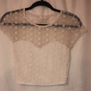 floral white crop top